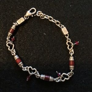 Brighton red hearts and silver bracelet